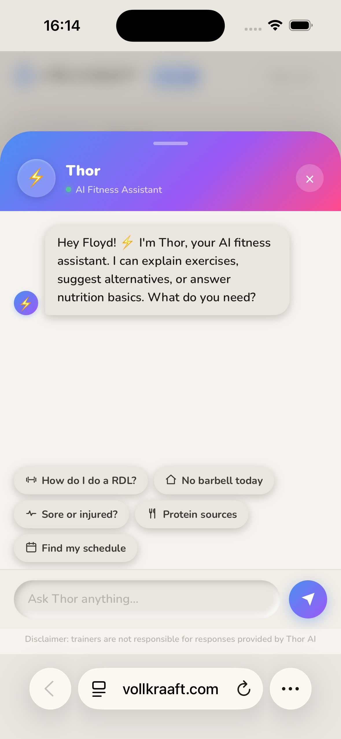 An assistant in your pocket in the Vollkraaft app